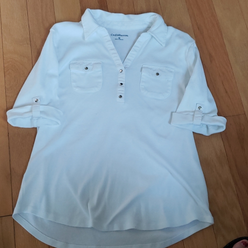 Croft & Barrow Collared 3/4 shirt